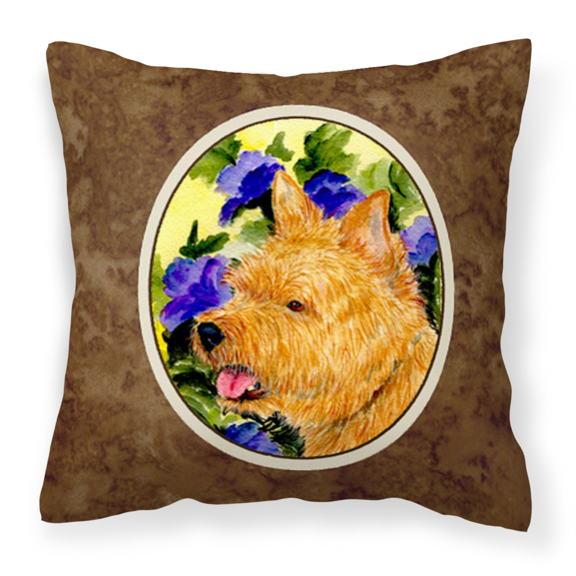 'Caroline'S Treasures Ss8421Pw1414 Norwich Terrier Decorative Canvas Fabric Pillow, Large, Multicolor'