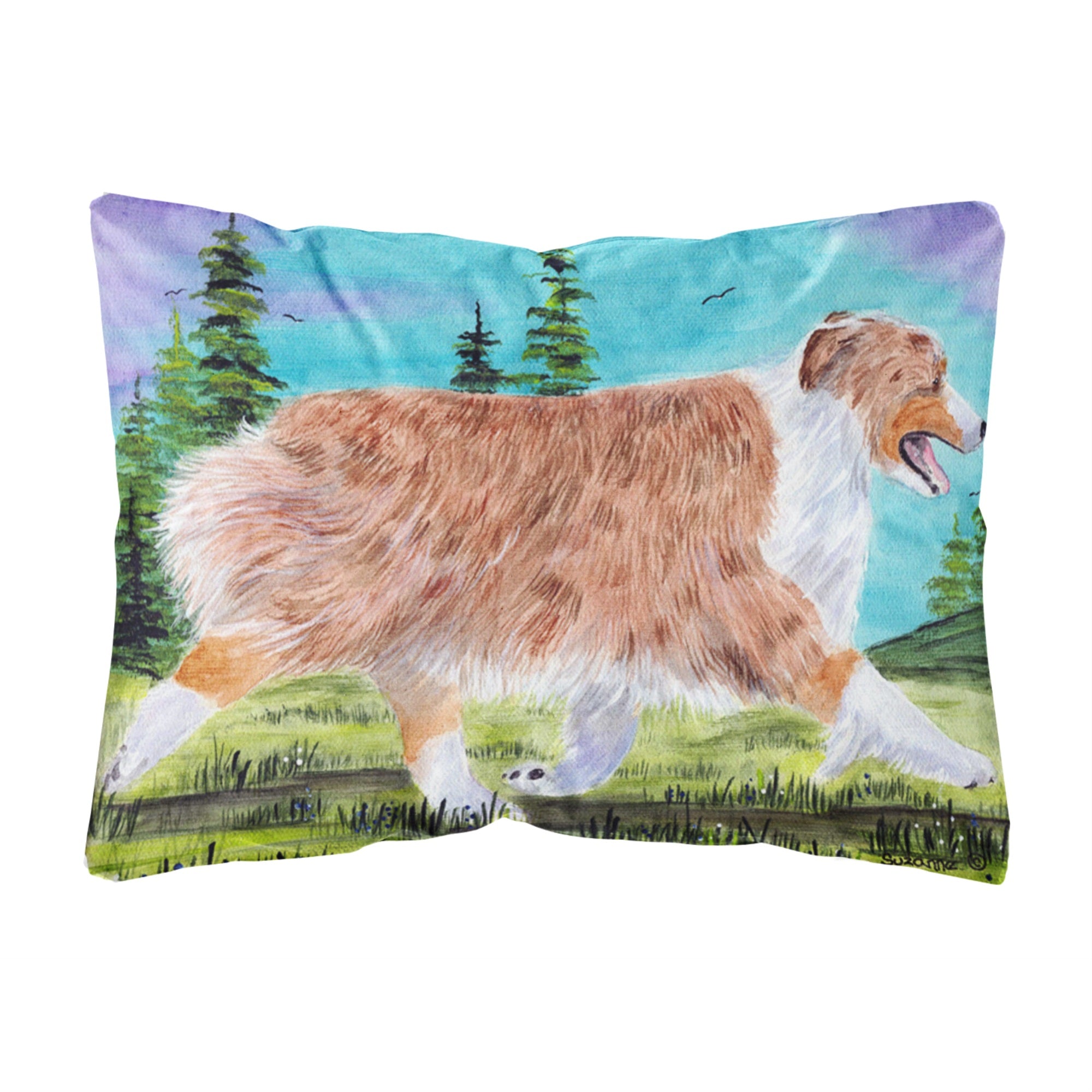 'Caroline'S Treasures Ss8423Pw1216 Australian Shepherd Decorative Canvas Fabric Pillow, Large, Multicolor'