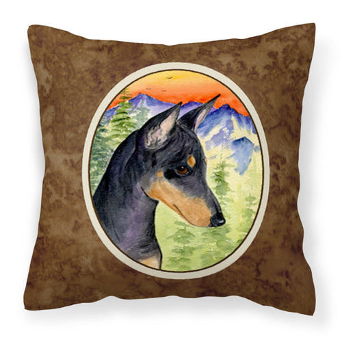 'Caroline'S Treasures Ss8425Pw1414 Manchester Terrier Decorative Canvas Fabric Pillow, Large, Multicolor'