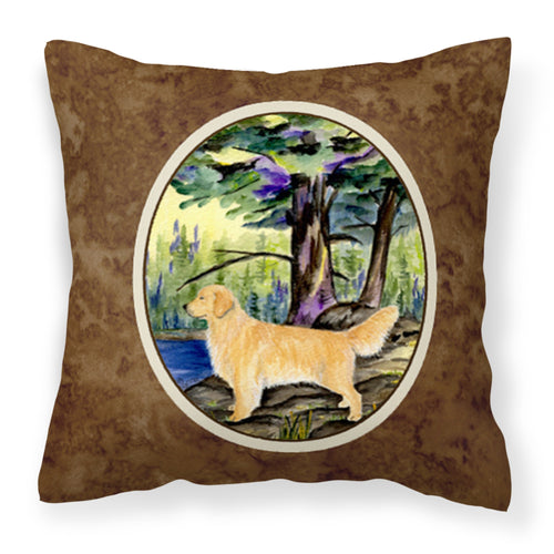 'Caroline'S Treasures Ss8426Pw1414 Golden Retriever Decorative Canvas Fabric Pillow, Large, Multicolor'