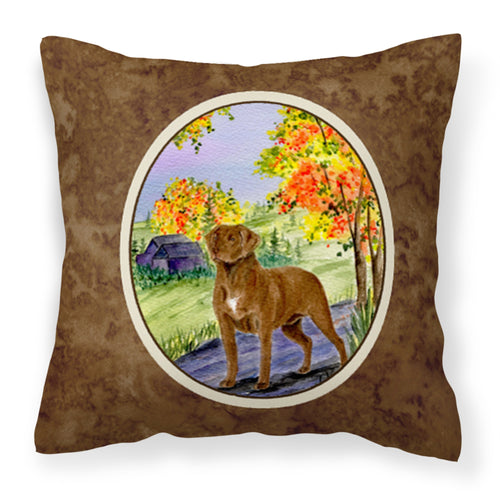 'Caroline'S Treasures Ss8427Pw1414 Chesapeake Bay Retriever Decorative Canvas Fabric Pillow, Large, Multicolor'
