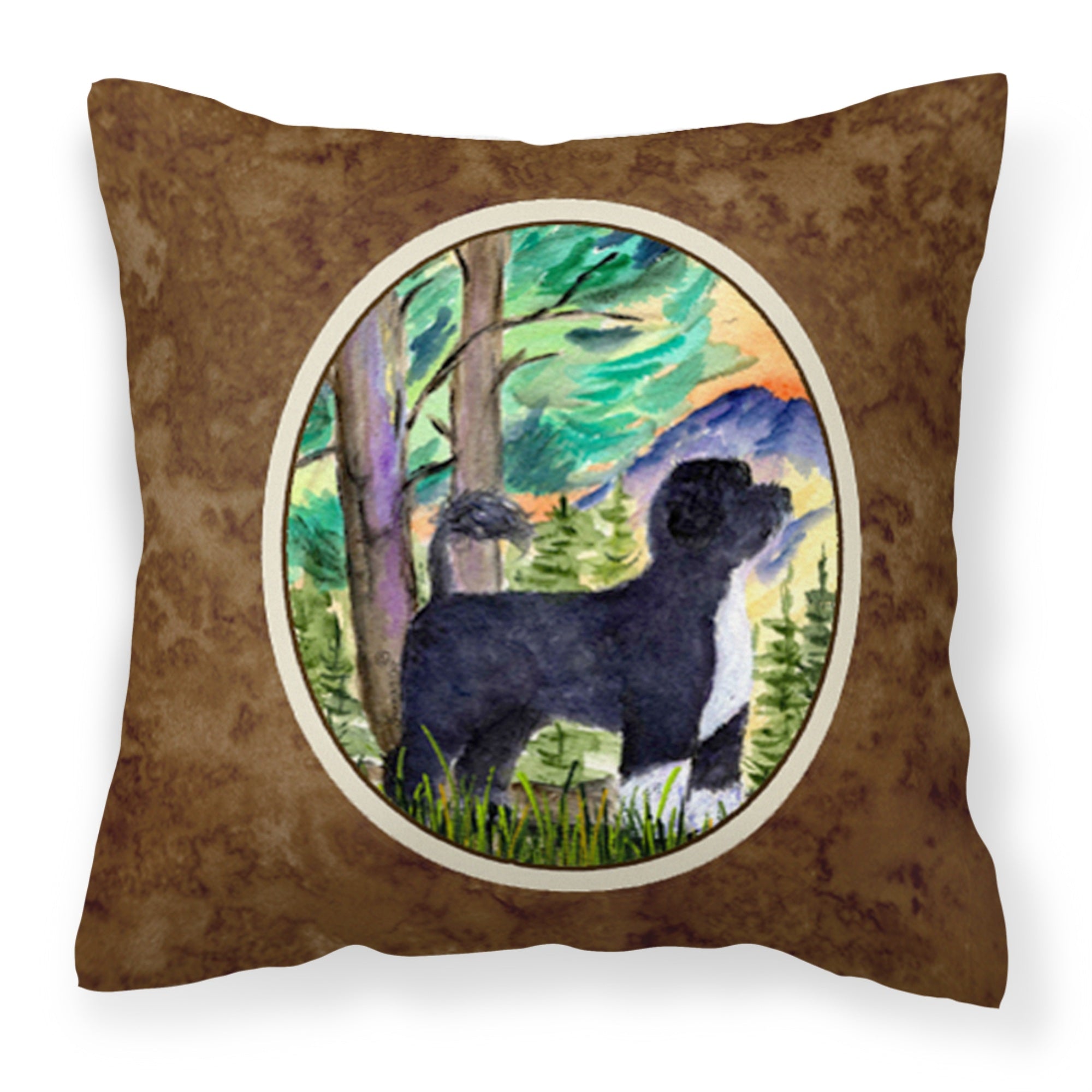 'Caroline'S Treasures Ss8429Pw1414 Portuguese Water Dog Decorative Canvas Fabric Pillow, Large, Multicolor'