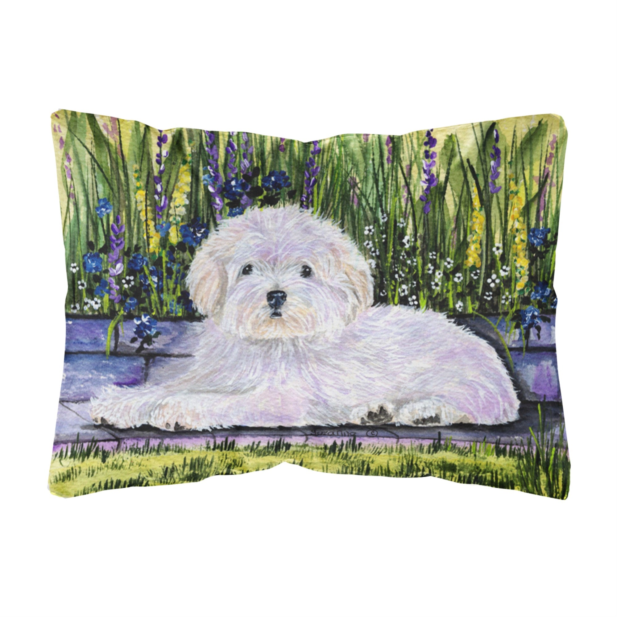 'Caroline'S Treasures Ss8430Pw1216 Coton De Tulear Decorative Canvas Fabric Pillow, Large, Multicolor'