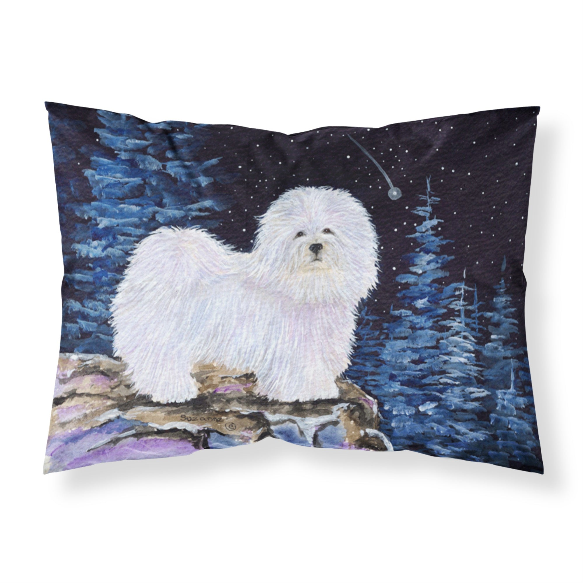 'Caroline'S Treasures Ss8437Pillowcase Starry Night Coton De Tulear Moisture Wicking Fabric Standard Pillowcase, Large, Multico