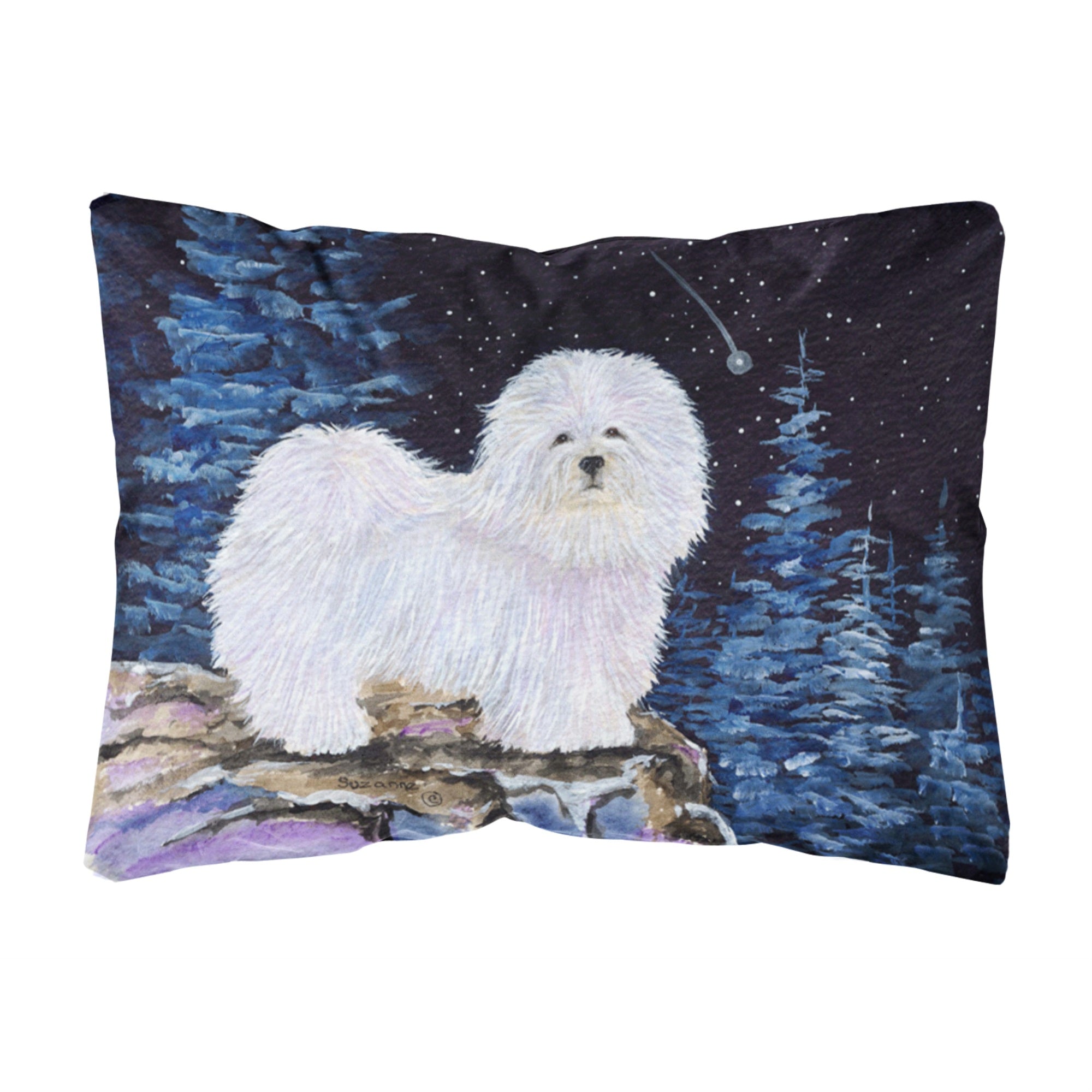 'Caroline'S Treasures Starry Night Coton De Tulear Decorative Canvas Fabric Pillow, Large, Multicolor'