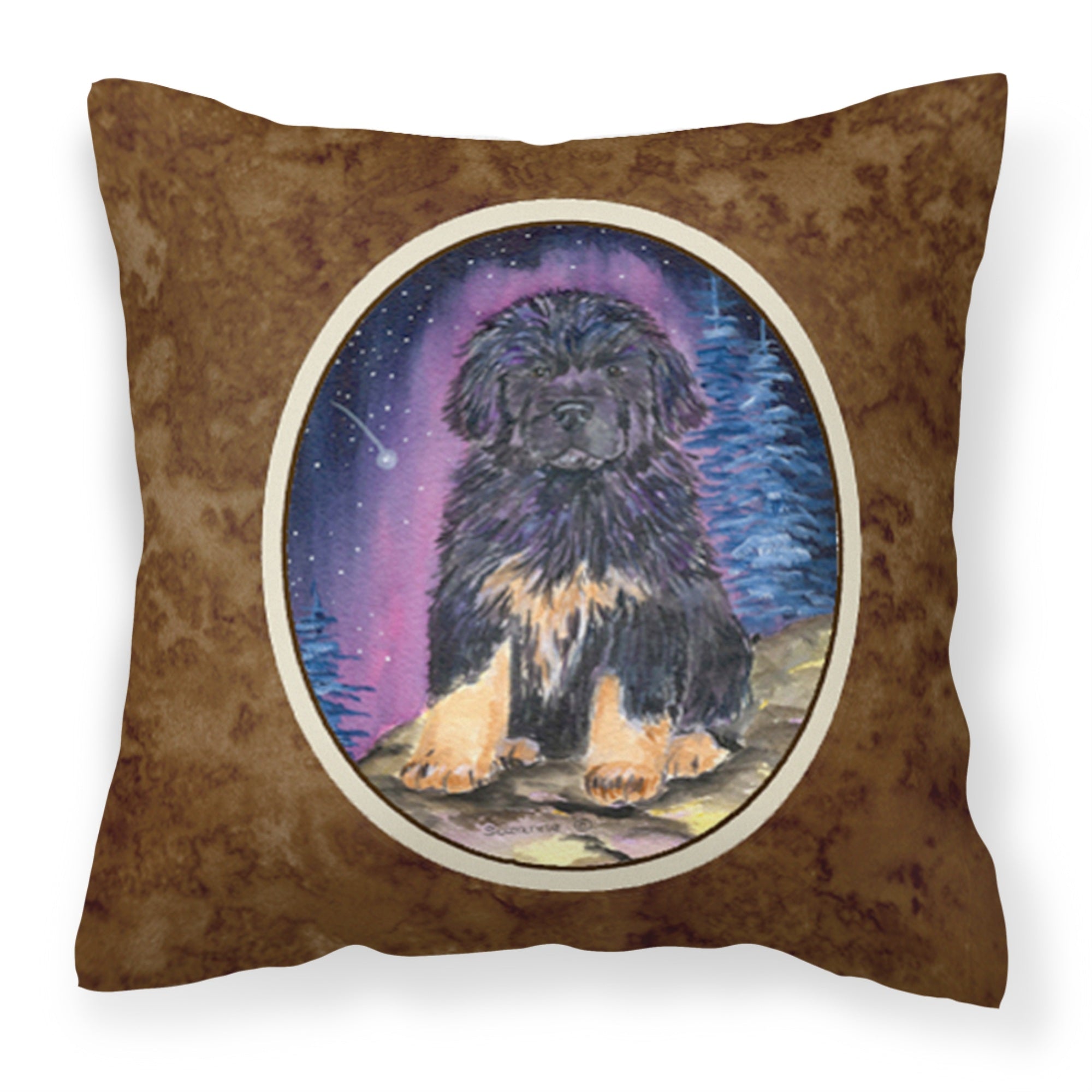 'Caroline'S Treasures Ss8440Pw1414 Starry Night Tibetan Mastiff Fabric Pillow, Large, Multicolor'