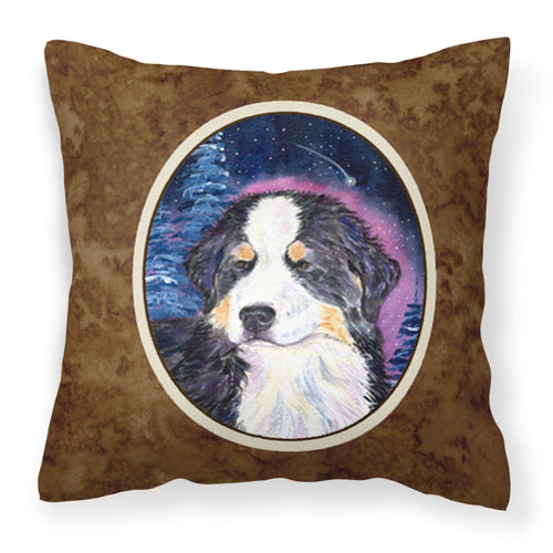'Caroline'S Treasures Ss8446Pw1414 Starry Night Bernese Mountain Dog Fabric Pillow, Large, Multicolor'