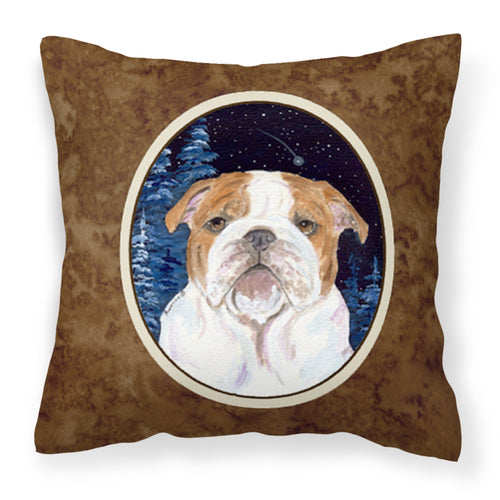 'Caroline'S Treasures Ss8447Pw1414 Starry Night English Bulldog Fabric Pillow, Large, Multicolor'