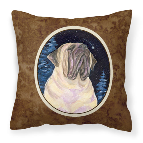'Caroline'S Treasures Ss8448Pw1414 Starry Night Mastiff Decorative Canvas Fabric Pillow, Large, Multicolor'