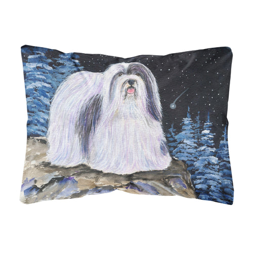 'Caroline'S Treasures Ss8450Pw1216 Starry Night Havanese Decorative Canvas Fabric Pillow, Large, Multicolor'