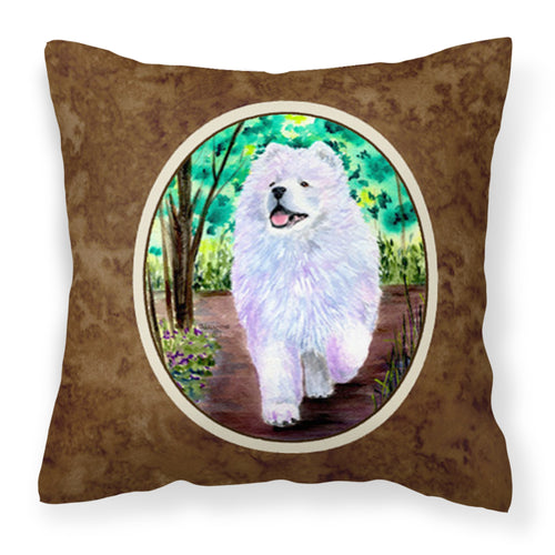 'Caroline'S Treasures Ss8458Pw1414 Samoyed Decorative Canvas Fabric Pillow, Large, Multicolor'