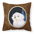 'Caroline'S Treasures Ss8461Pw1414 Starry Night Maltese Decorative Canvas Fabric Pillow, Large, Multicolor'