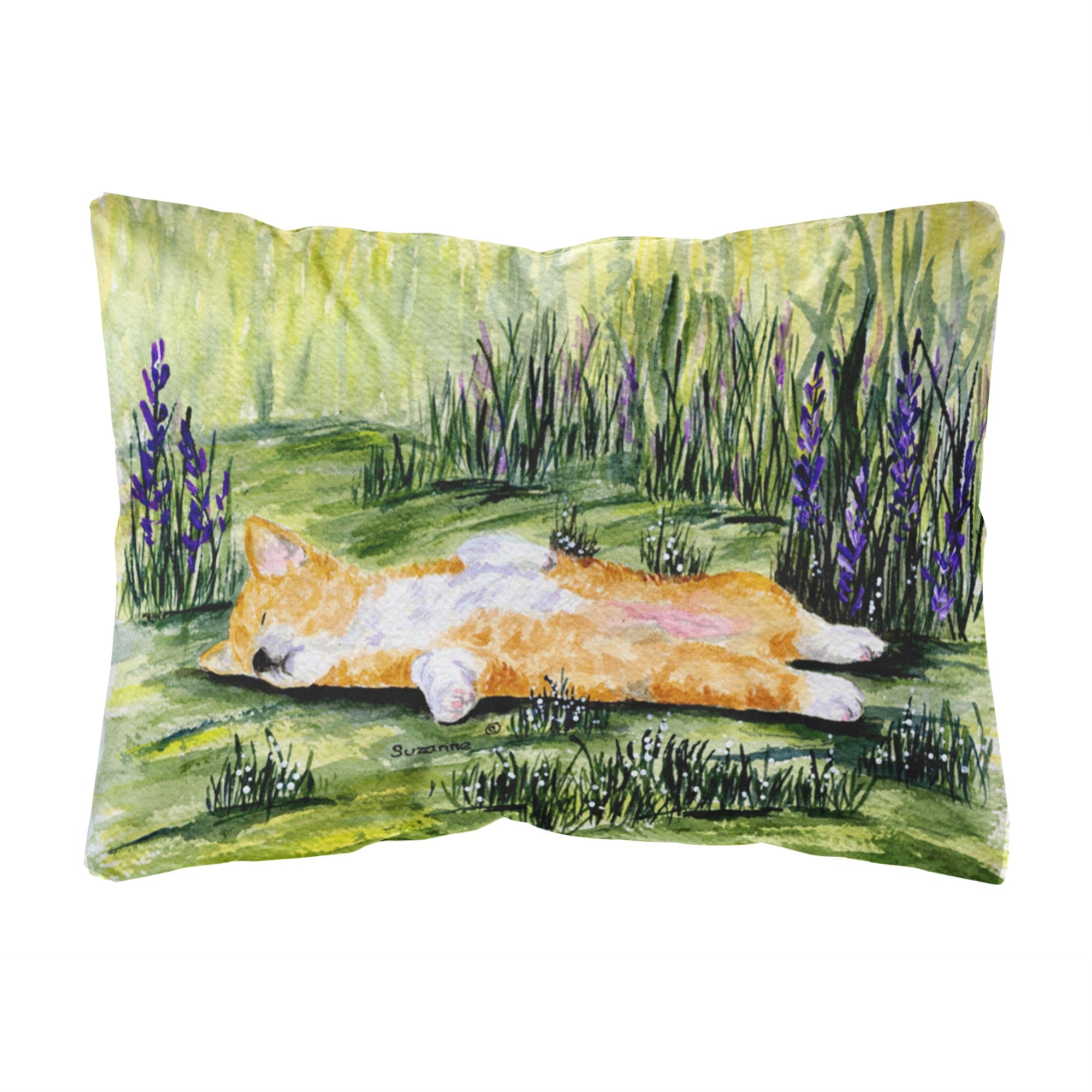 'Caroline'S Treasures Ss8465Pw1216 Corgi Decorative Canvas Fabric Pillow, Large, Multicolor'