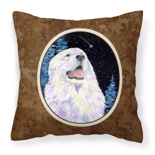 'Caroline'S Treasures Ss8466Pw1414 Starry Night Great Pyrenees Fabric Pillow, Large, Multicolor'