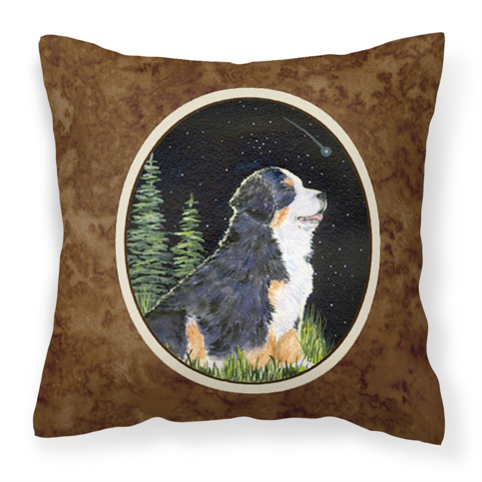 'Caroline'S Treasures Ss8468Pw1414 Starry Night Bernese Mountain Dog Fabric Pillow, Large, Multicolor'