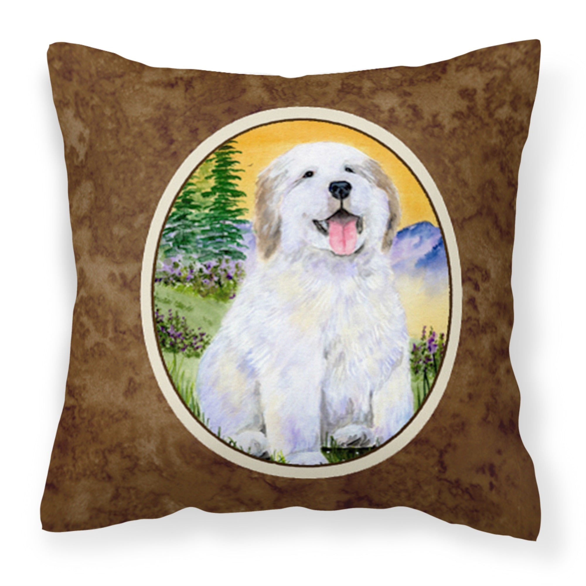 'Caroline'S Treasures Ss8469Pw1414 Great Pyrenees Decorative Canvas Fabric Pillow, Large, Multicolor'