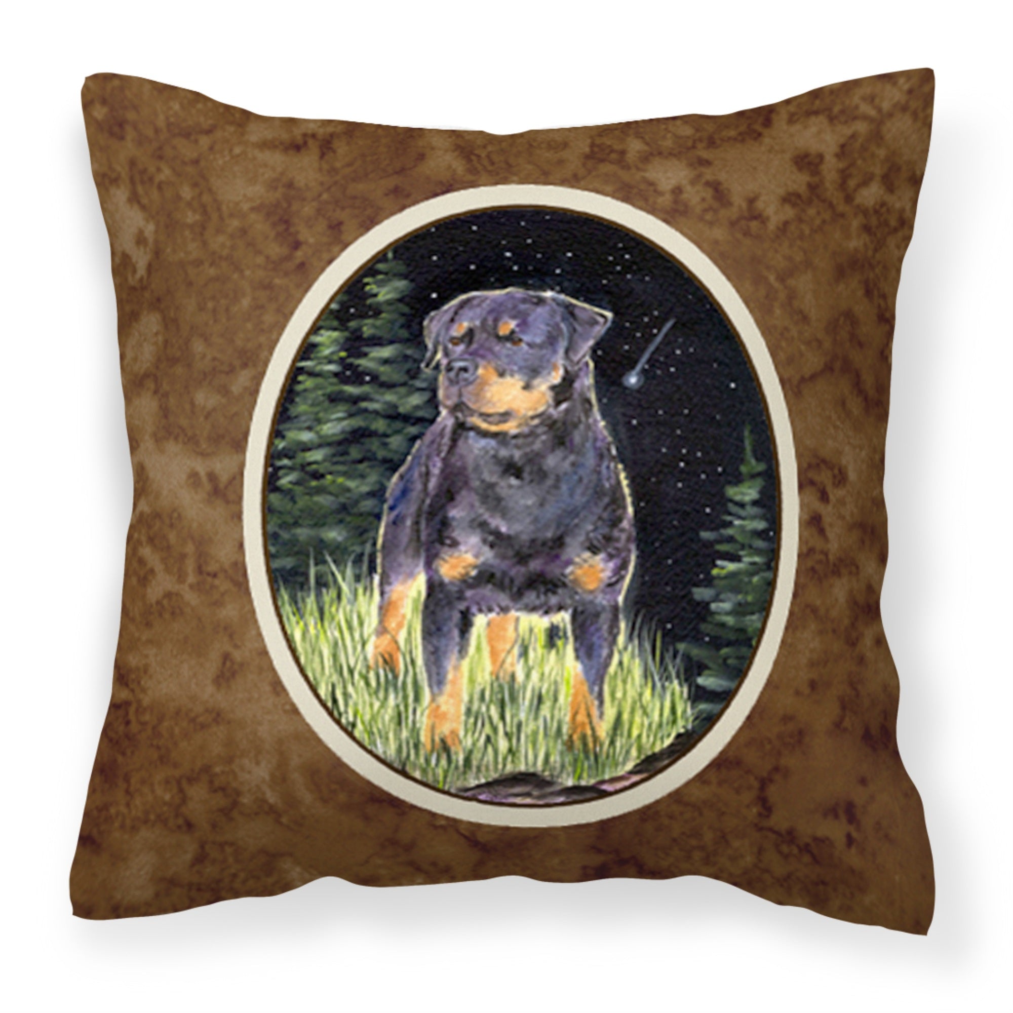 'Caroline'S Treasures Ss8475Pw1414 Starry Night Rottweiler Decorative Canvas Fabric Pillow, Large, Multicolor'