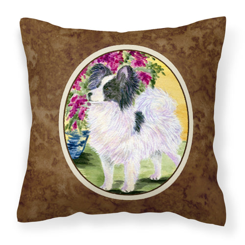 'Caroline'S Treasures Ss8477Pw1414 Papillon Decorative Canvas Fabric Pillow, Large, Multicolor'