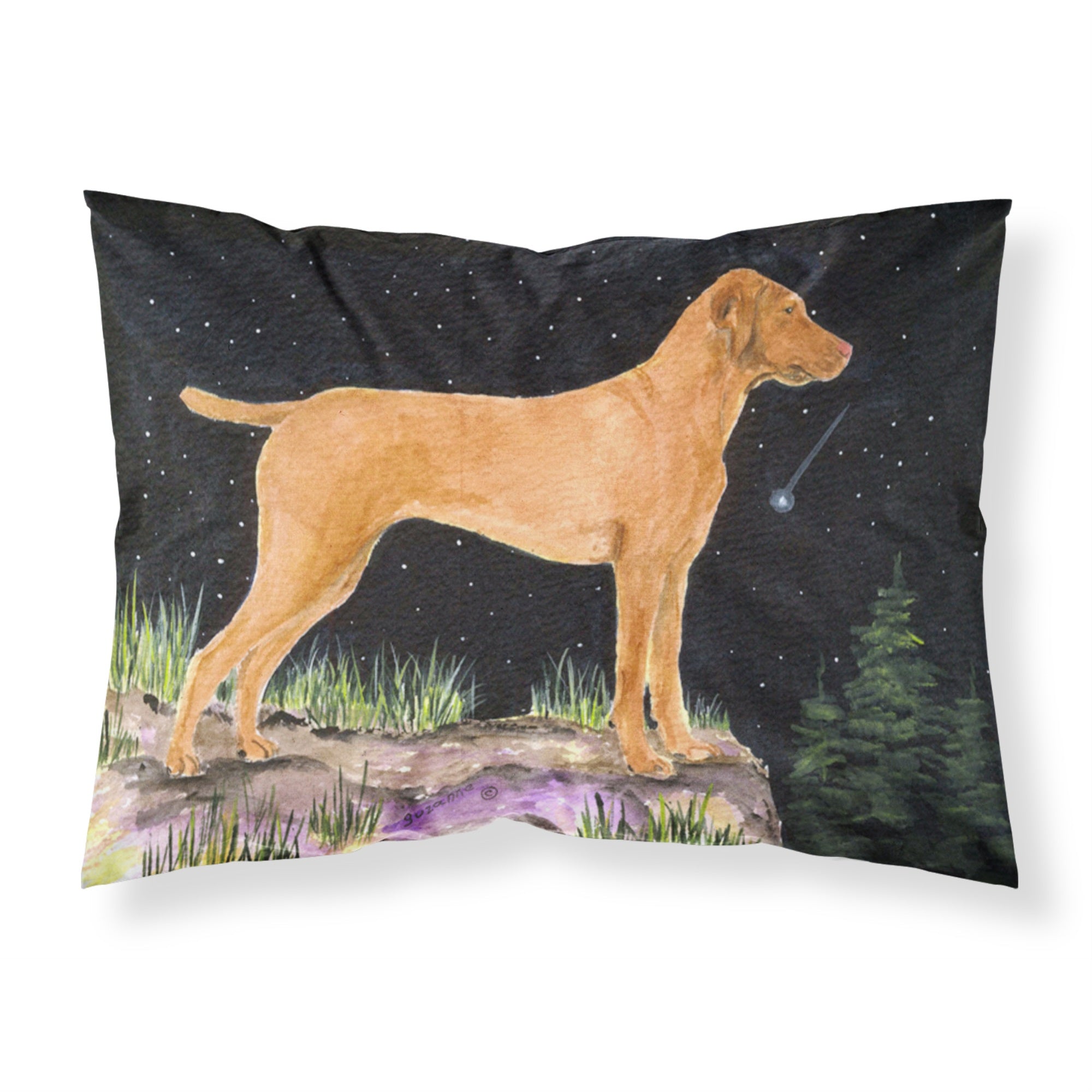 'Caroline'S Treasures Ss8478Pillowcase Starry Night Vizsla Moisture Wicking Fabric Standard Pillowcase, Large, Multicolor'