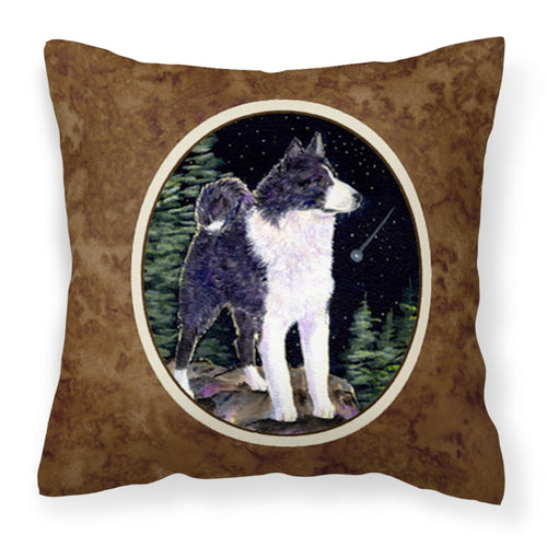 'Caroline'S Treasures Ss8483Pw1414 Starry Night Karelian Bear Dog Fabric Pillow, Large, Multicolor'
