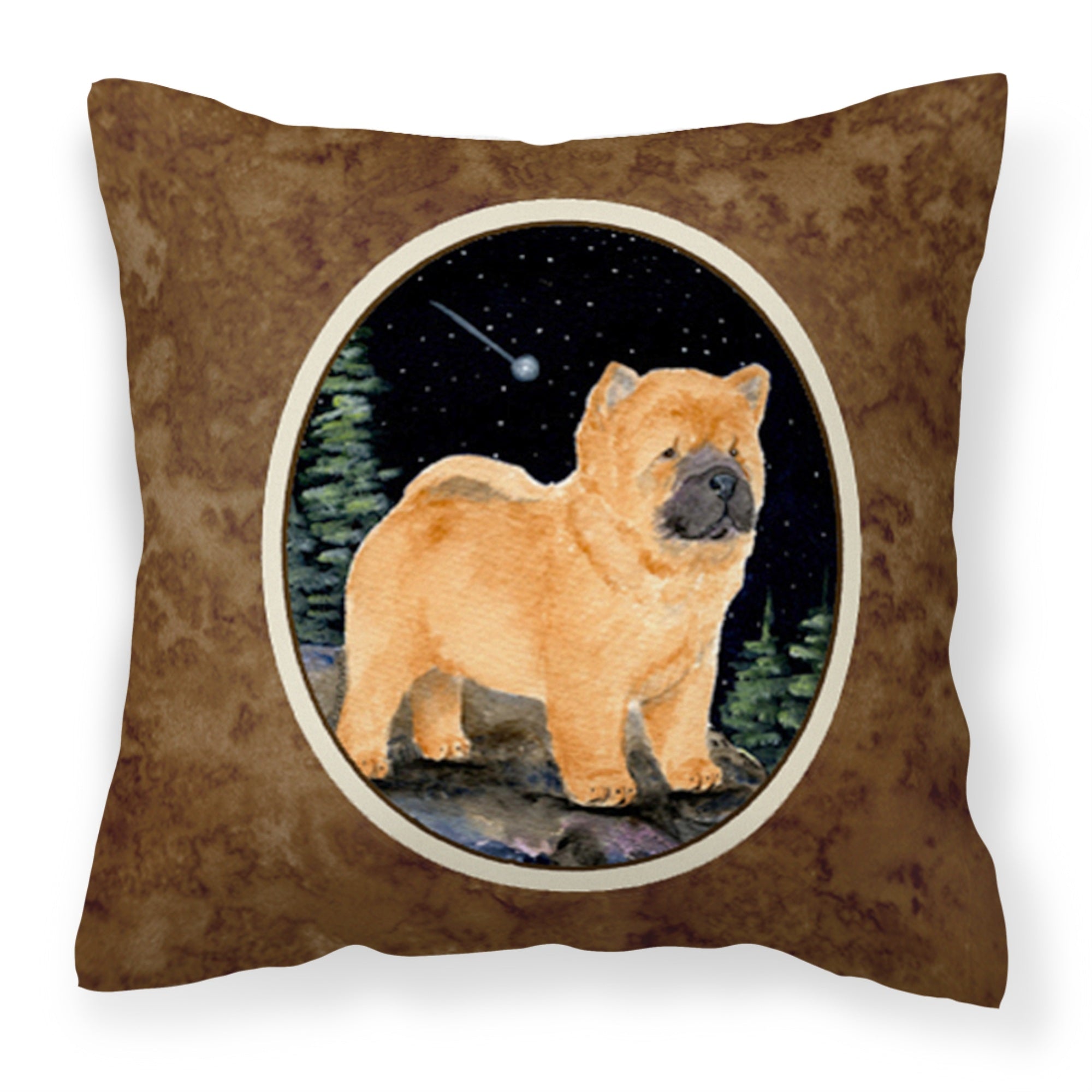 'Caroline'S Treasures Ss8488Pw1414 Starry Night Chow Chow Decorative Canvas Fabric Pillow, Large, Multicolor'