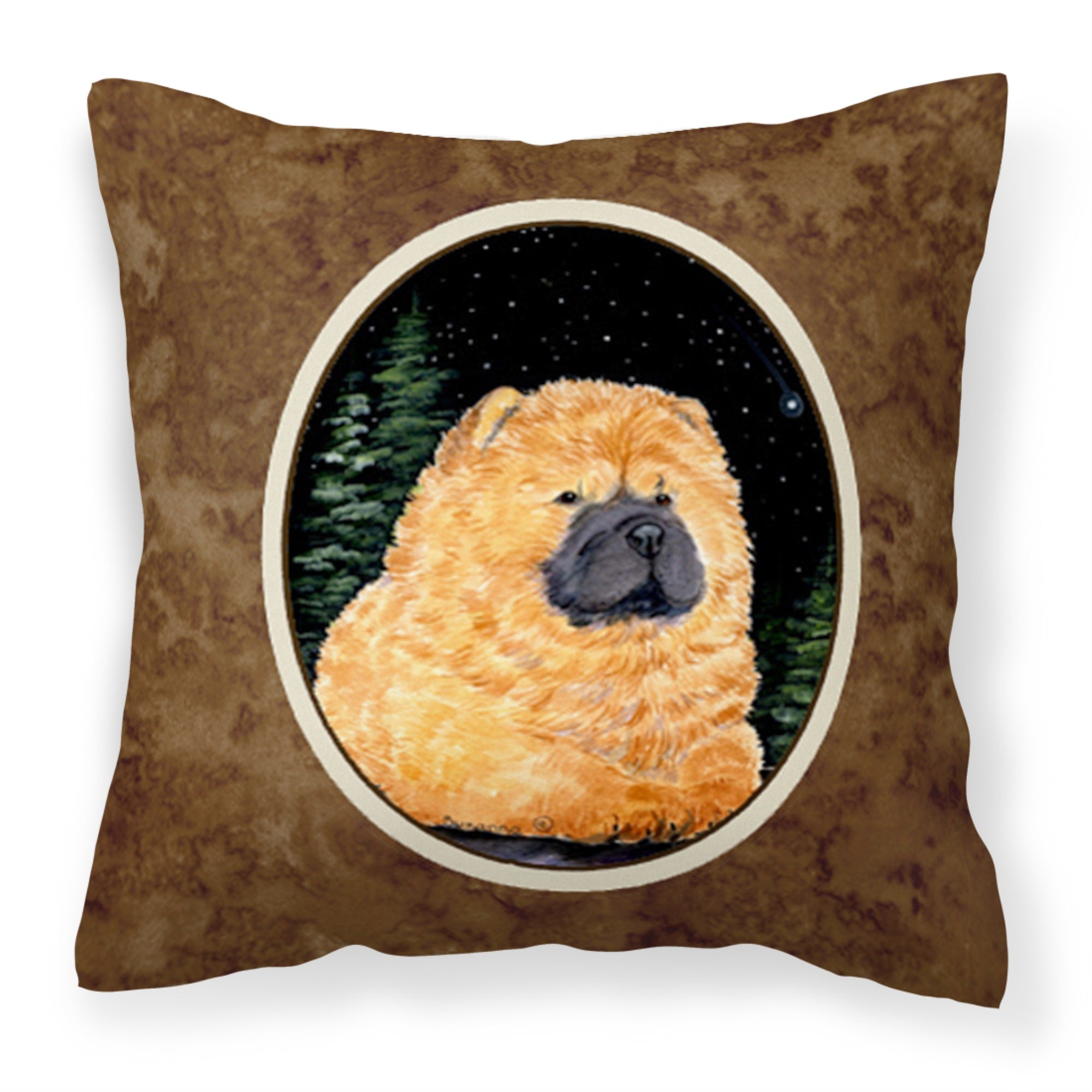 'Caroline'S Treasures Ss8489Pw1414 Starry Night Chow Chow Decorative Canvas Fabric Pillow, Large, Multicolor'