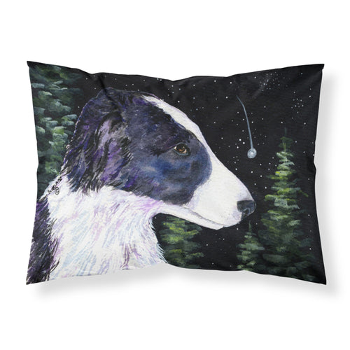 'Caroline'S Treasures Ss8490Pillowcase Starry Night Border Collie Moisture Wicking Fabric Standard Pillowcase, Large, Multicolo
