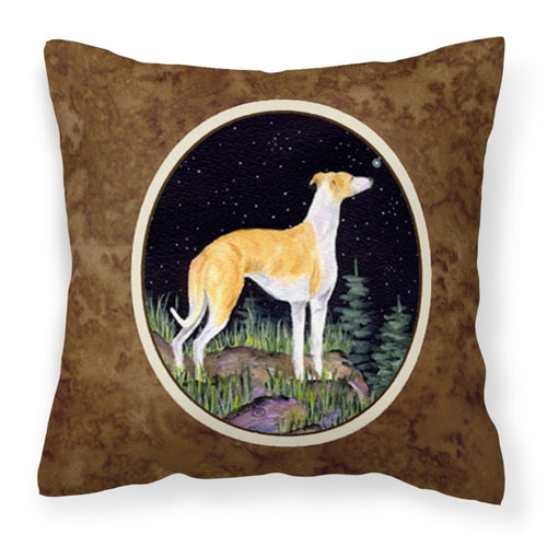 'Caroline'S Treasures Ss8492Pw1414 Starry Night Whippet Decorative Canvas Fabric Pillow, Large, Multicolor'