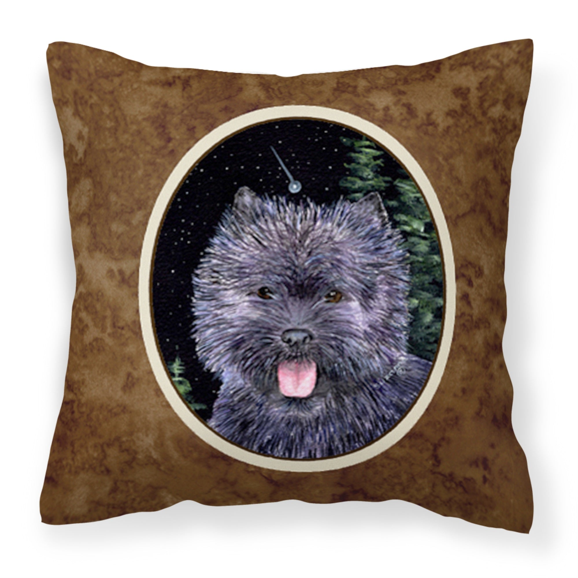 'Caroline'S Treasures Ss8494Pw1414 Starry Night Cairn Terrier Fabric Pillow, Large, Multicolor'