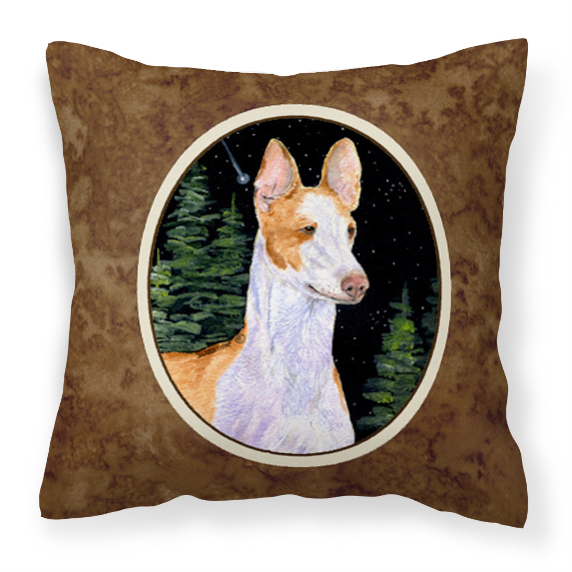 'Caroline'S Treasures Ss8495Pw1414 Starry Night Ibizan Hound Decorative Canvas Fabric Pillow, Large, Multicolor'