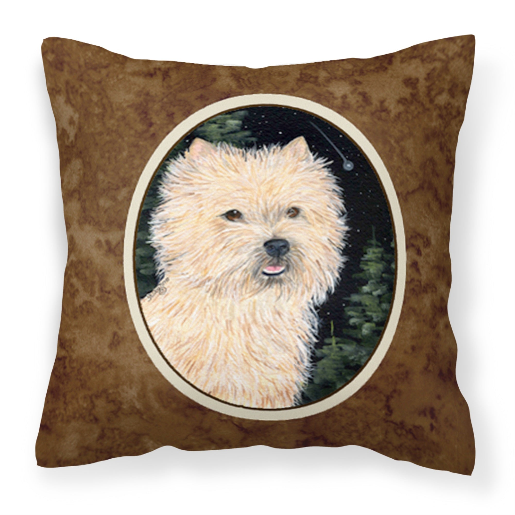 'Caroline'S Treasures Ss8502Pw1414 Starry Night Cairn Terrier Fabric Pillow, Large, Multicolor'