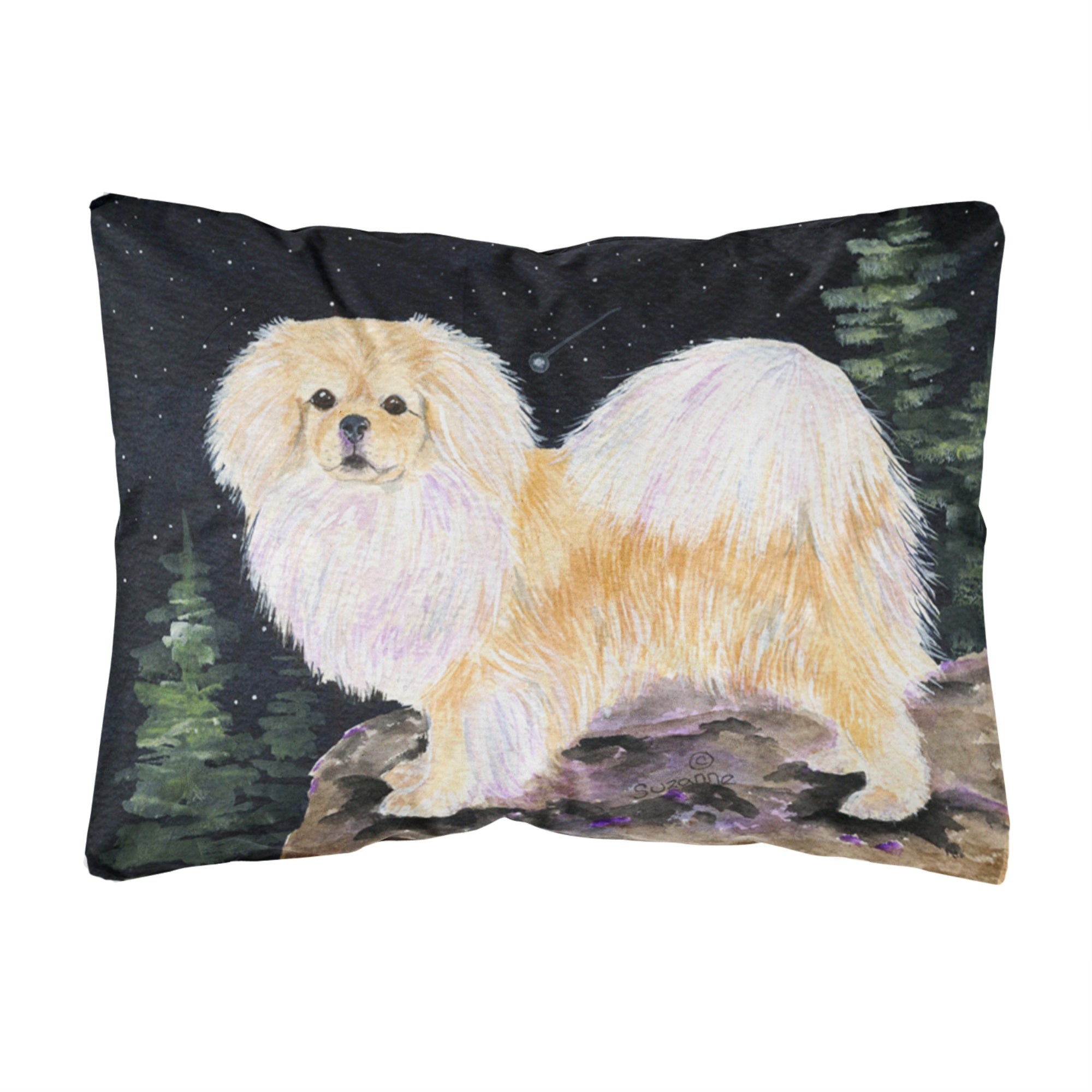 'Caroline'S Treasures Starry Night Tibetan Spaniel Decorative Canvas Fabric Pillow, Large, Multicolor'