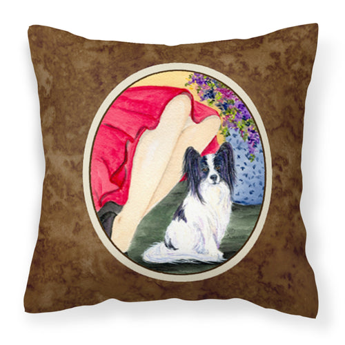 'Caroline'S Treasures Ss8523Pw1414 Lady With Her Papillon Decorative Canvas Fabric Pillow, Large, Multicolor'