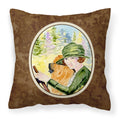 'Caroline'S Treasures Ss8527Pw1414 Lady Driving With Her Chow Chow Fabric Pillow, Large, Multicolor'