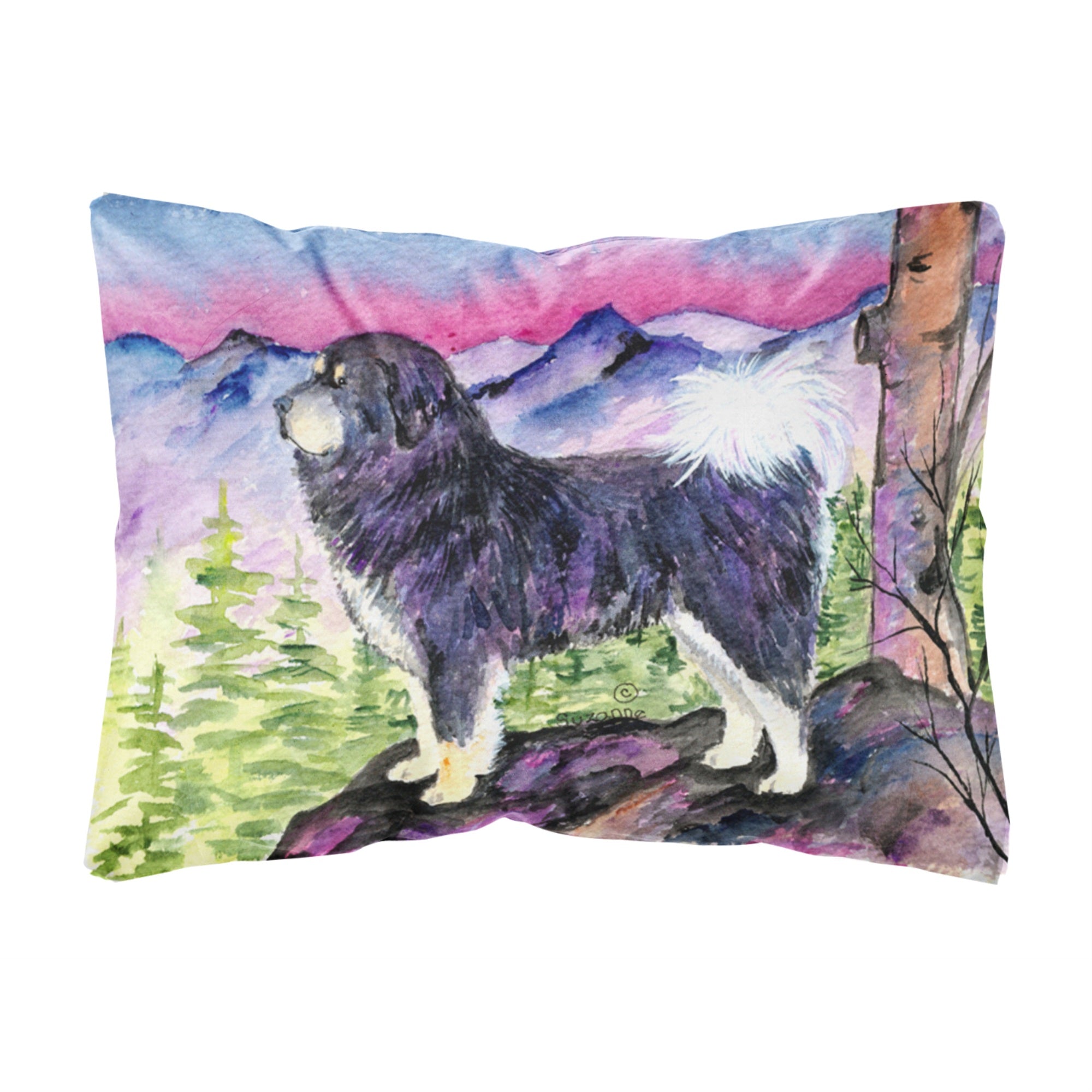 'Caroline'S Treasures Ss8528Pw1216 Tibetan Mastiff Decorative Canvas Fabric Pillow, Large, Multicolor'
