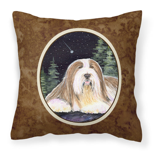 'Caroline'S Treasures Ss8529Pw1414 Starry Night Bearded Collie Fabric Pillow, Large, Multicolor'
