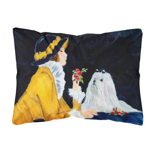 'Caroline'S Treasures Ss8537Pw1216 Lady With Her Maltese Decorative Canvas Fabric Pillow, Large, Multicolor'