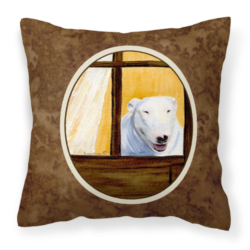 'Caroline'S Treasures Ss8542Pw1414 Bull Terrier Decorative Canvas Fabric Pillow, Large, Multicolor'