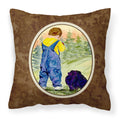 'Caroline'S Treasures Ss8544Pw1414 Little Boy With His Pomeranian Fabric Pillow, Large, Multicolor'
