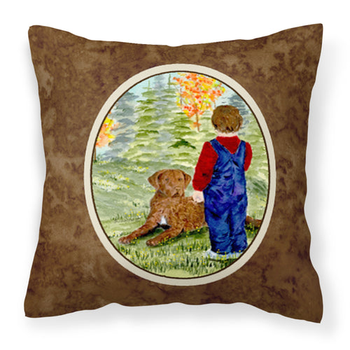'Caroline'S Treasures Ss8547Pw1414 Little Boy With His Chesapeake Bay Retriever Pillow, Large, Multicolor'