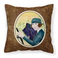 'Caroline'S Treasures Ss8549Pw1414 Lady Driving With Her Briard Fabric Pillow, Large, Multicolor'