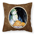'Caroline'S Treasures Ss8555Pw1414 Snowman With Welsh Terrier Fabric Pillow, Large, Multicolor'