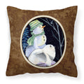 'Caroline'S Treasures Ss8557Pw1414 Snowman With Keeshond Decorative Canvas Fabric Pillow, Large, Multicolor'