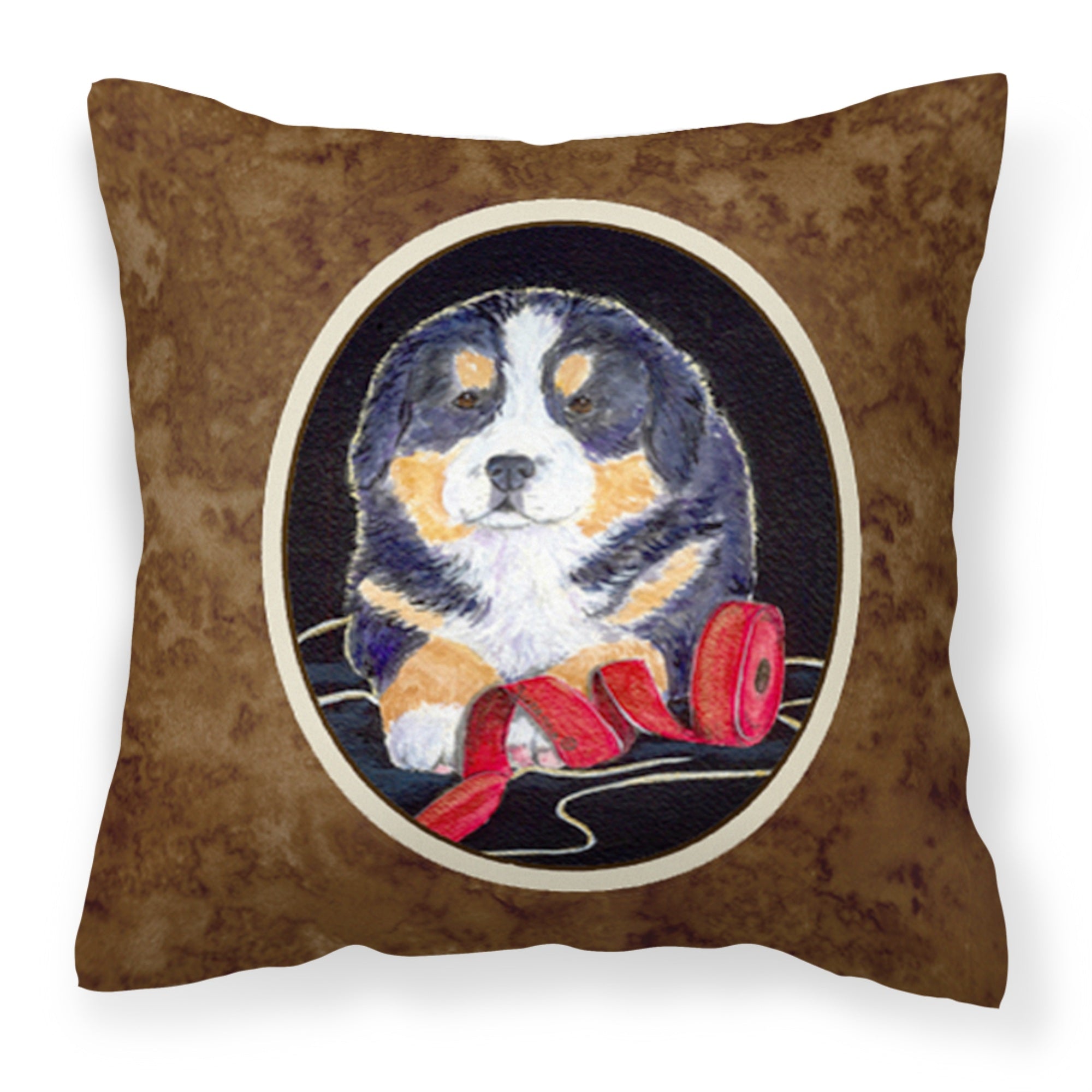 'Caroline'S Treasures Ss8569Pw1414 Bernese Mountain Dog Decorative Canvas Fabric Pillow, Large, Multicolor'