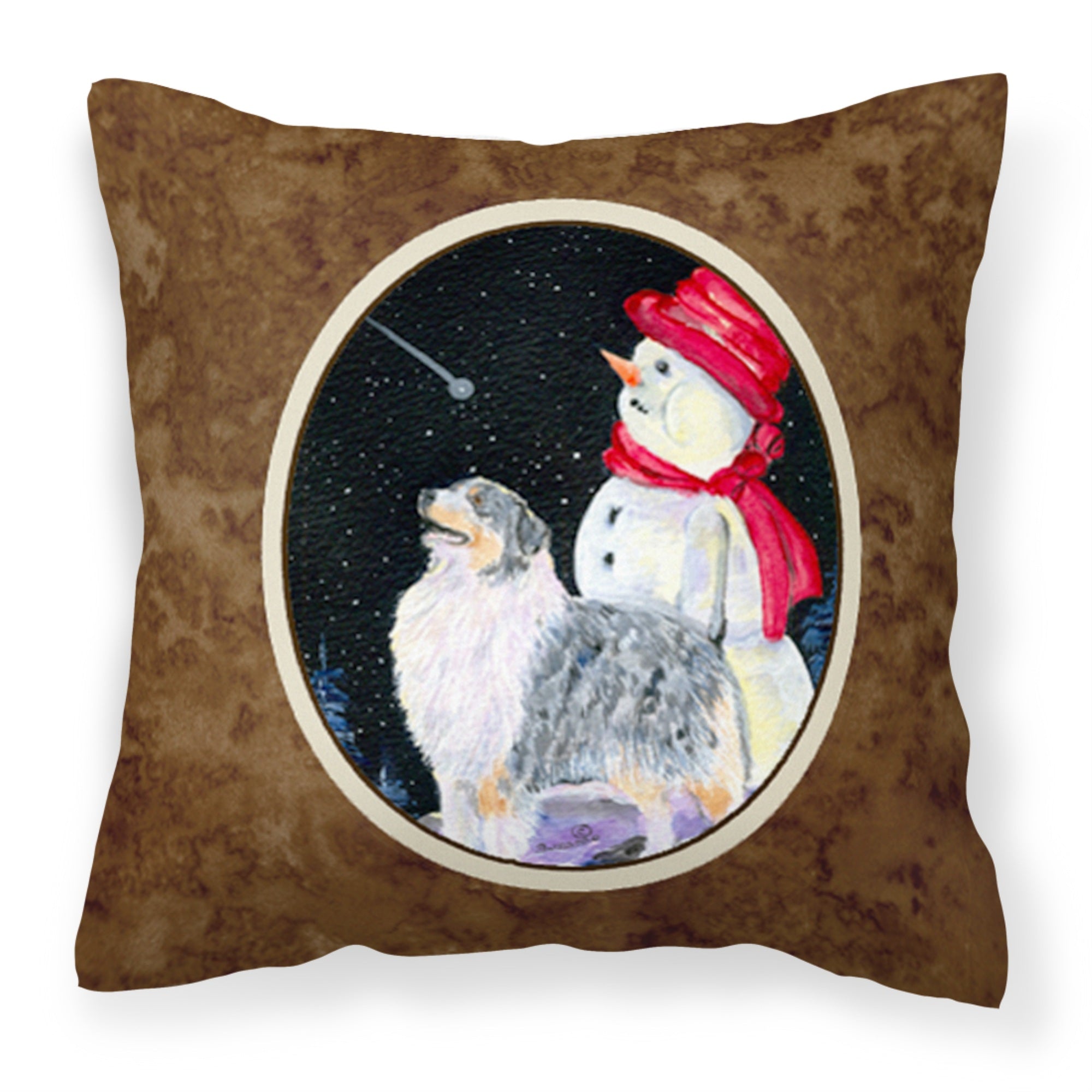 'Caroline'S Treasures Ss8574Pw1414 Australian Shepherd Decorative Canvas Fabric Pillow, Large, Multicolor'