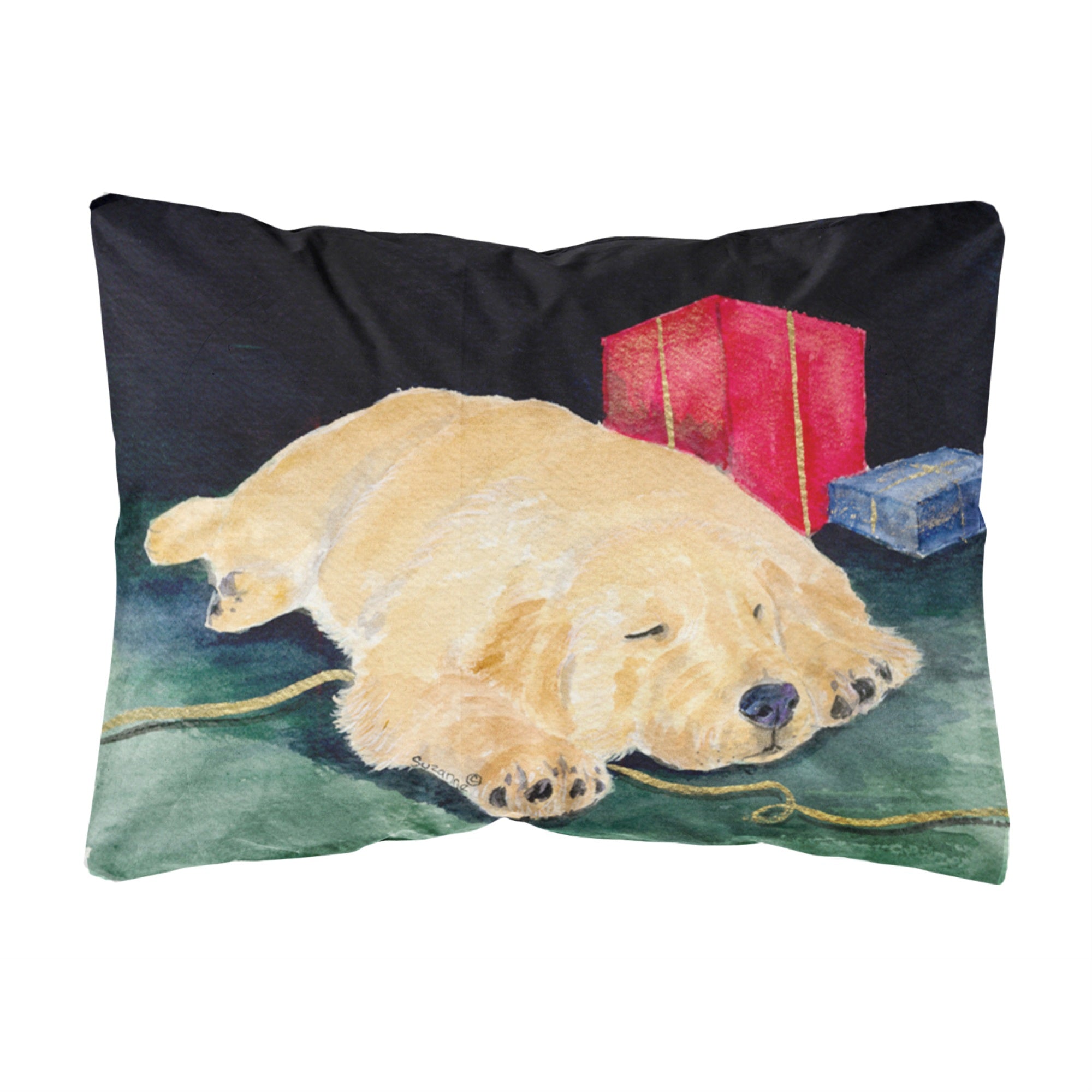 'Caroline'S Treasures Ss8576Pw1216 Golden Retriever Decorative Canvas Fabric Pillow, Large, Multicolor'
