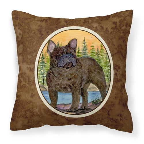 'Caroline'S Treasures Ss8597Pw1414 French Bulldog Decorative Canvas Fabric Pillow, Large, Multicolor'