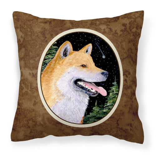 'Caroline'S Treasures Ss8598Pw1414 Shiba Inu Decorative Canvas Fabric Pillow, Large, Multicolor'