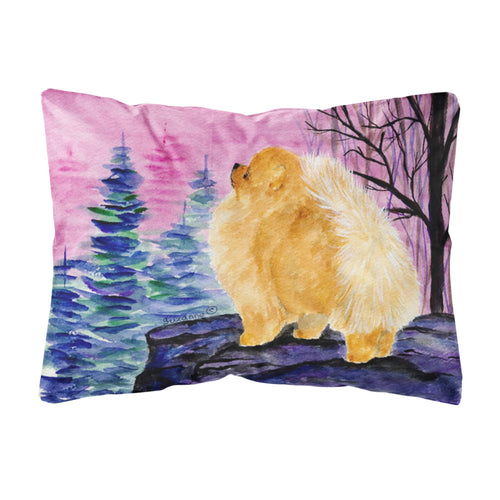 'Caroline'S Treasures Ss8606Pw1216 Pomeranian Decorative Canvas Fabric Pillow, Large, Multicolor'