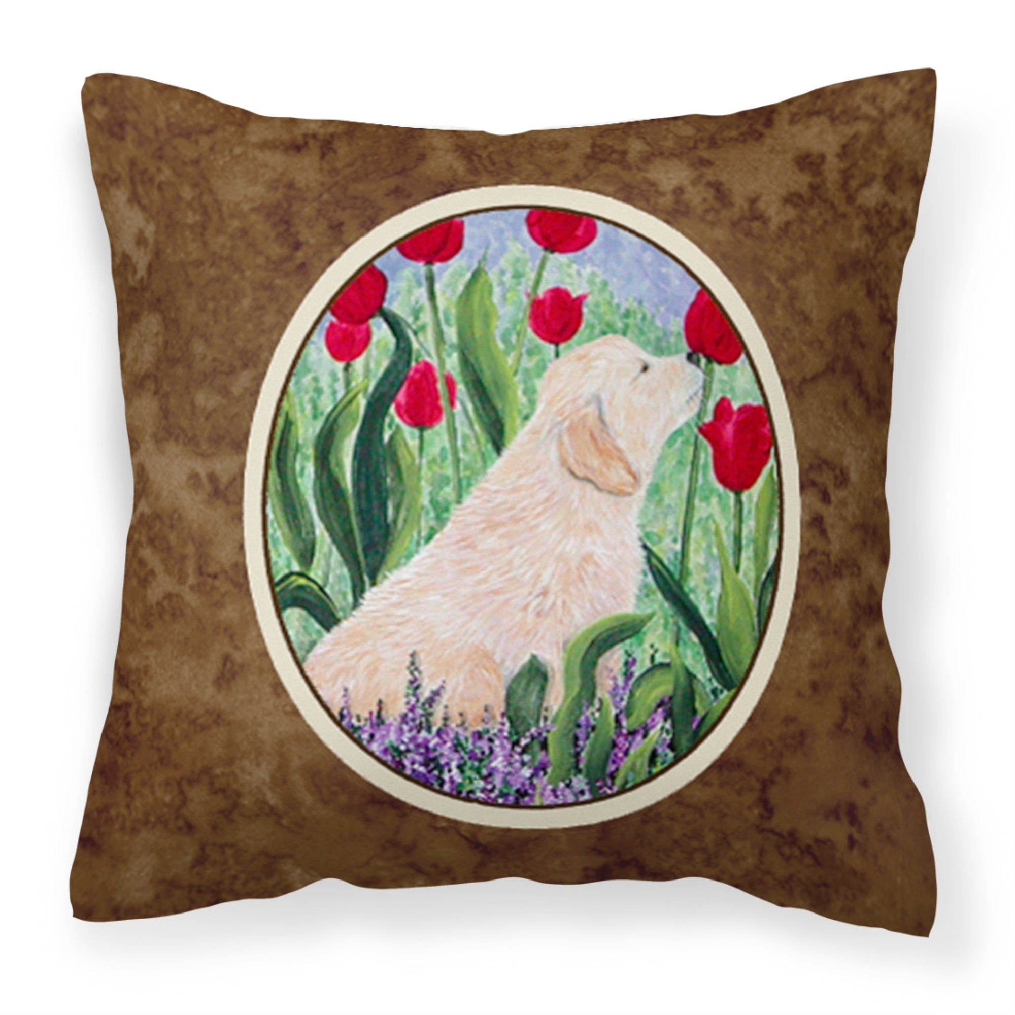 'Caroline'S Treasures Ss8610Pw1414 Golden Retriever Decorative Canvas Fabric Pillow, Large, Multicolor'
